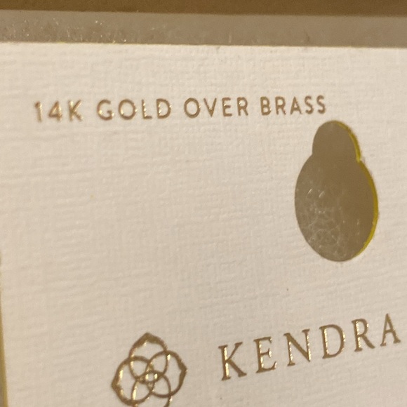 NWT [Kendra Scott] Paisleigh Gold Linear Geometric Dangle Vertical Bar Earrings - Picture 7 of 7